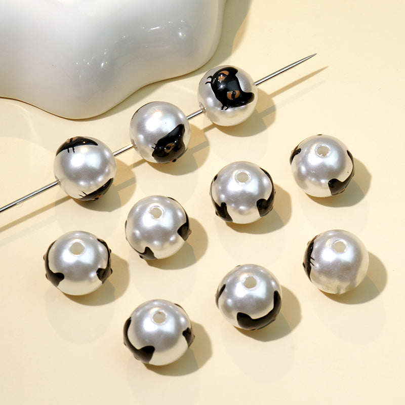 Wholesale Halloween Hand Painted Imitation Pearl ABS String Beads